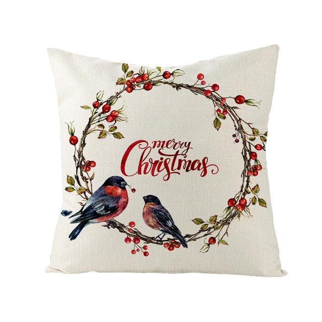 Christmas Cover Cushion For Home Decor Pillowcase Santa Claus Christmas Throw Pillow Covers Waterproof Outdoor Pillow Covers Cotton Linen Christmas Pillow Covers Linen Print Merry Christmas Navidad 2022 New Year Gift 45x45CM