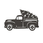 Christmas Tree Truck - Rustic Metal Wall Art | Powder Coated Outdoor Holiday Decor