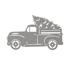 Christmas Tree Truck - Rustic Metal Wall Art | Powder Coated Outdoor Holiday Decor
