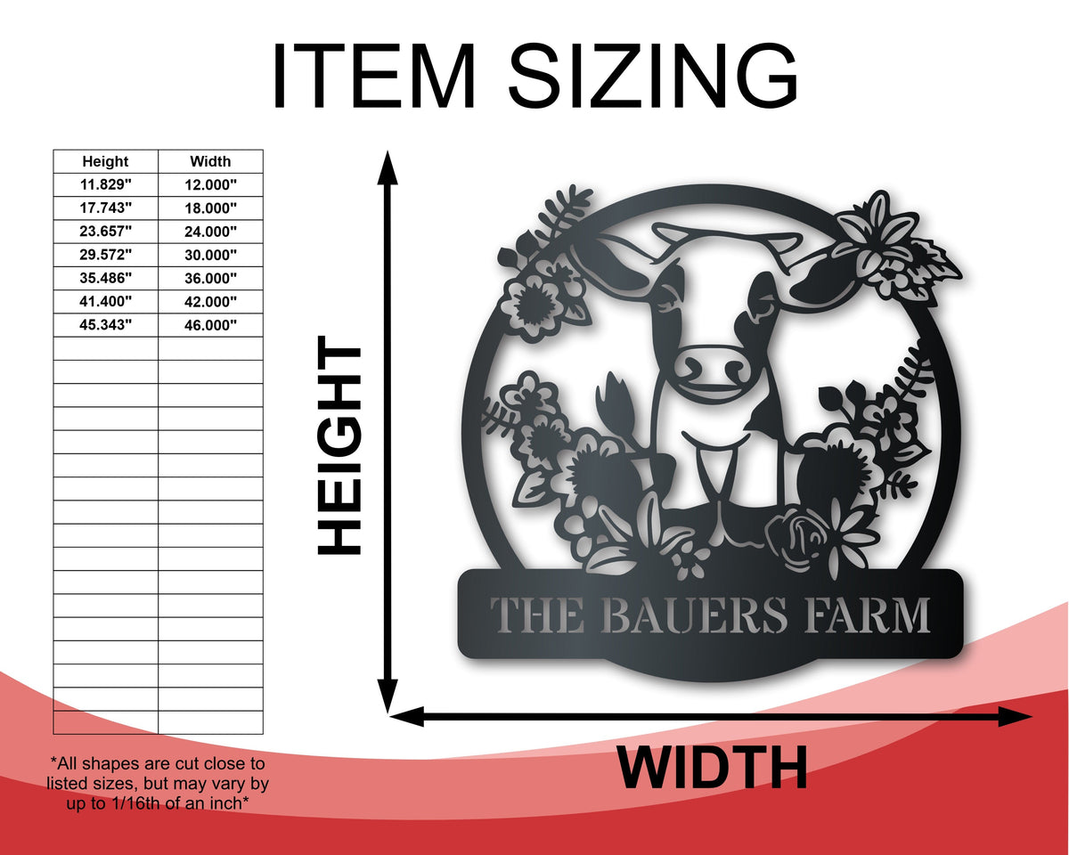 Custom Metal Spring Calf Wall Art | Indoor Outdoor | Up to 46" | Over 20 Color Options