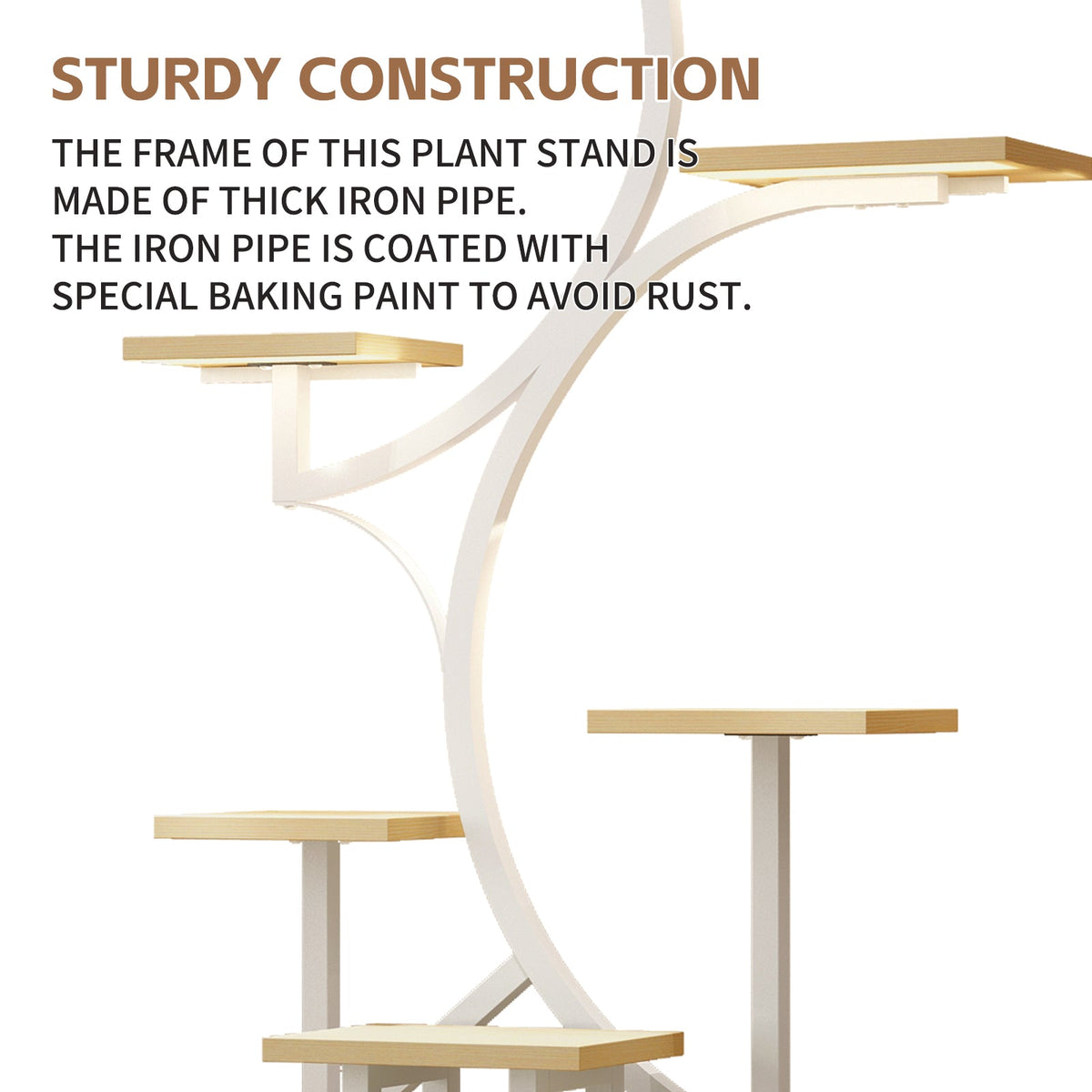 62" Tall Indoor Plant Stand with Grow Lights - 8 Tiered Shelf