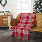 Eston Red White Plaid Woven Throw 50x60 — product image