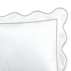 400TC Cotton Scallop Embroidery & Border Sateen Solid Duvet Cover Set
