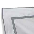 400TC Embroidery & Border Cotton Sateen Solid Duvet Cover Set