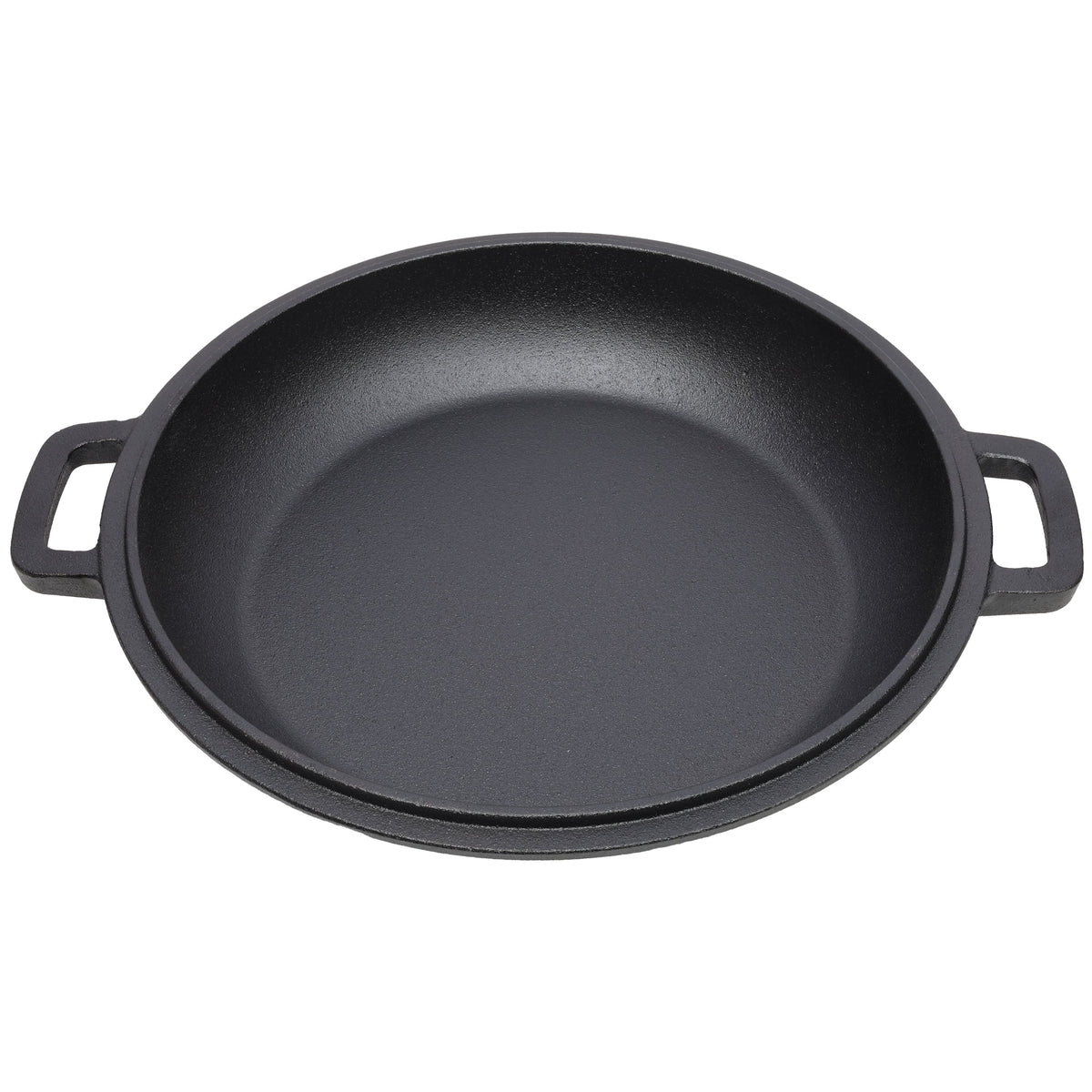 2 in 1 Pre-Seasoned Cast Iron Dutch Oven With Dual Handles, Outdoor Camping Deep Pot for Camping Fireplace Cooking BBQ Baking Campfire, 5 Quart.With 2pcs Silicone Handel Covers.