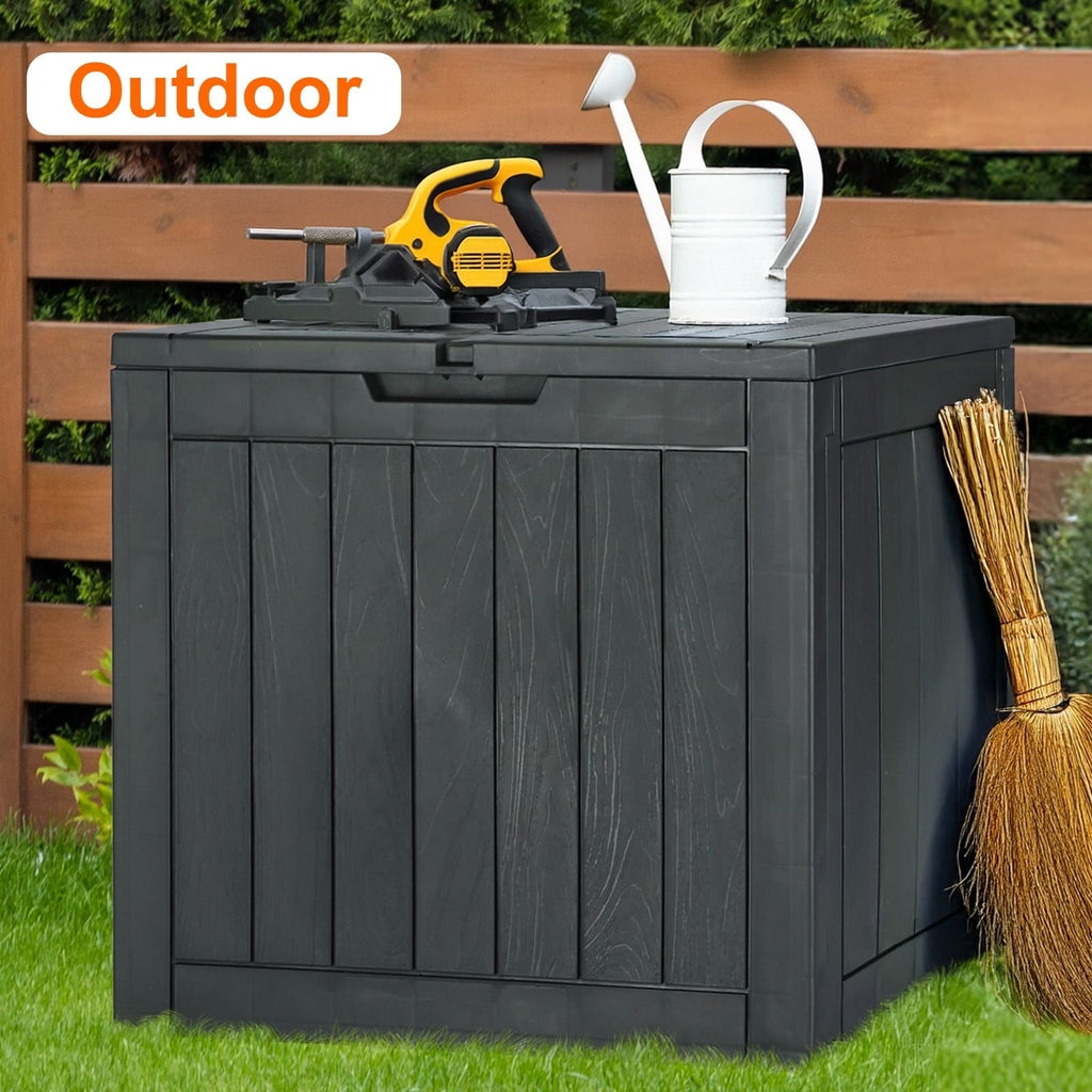 31 Gallon Resin Deck Box, Waterproof UV Resistant Outdoor Storage Box for Garden