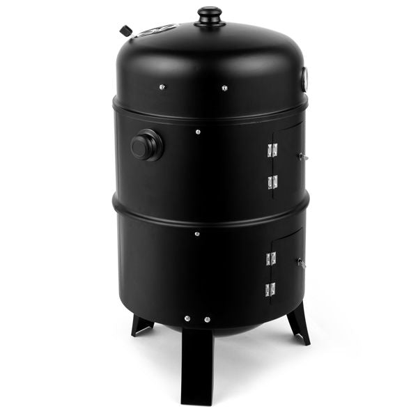 Outdoor Charcoal Smoker Grill – Portable Barrel BBQ Cooker Black — product image
