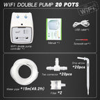 Smart WiFi Irrigation System - Dual Pump Automatic Timer Drip Kit, App Remote Control for Patio & Garden Watering