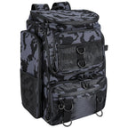 42L/11Gal Fishing Backpack Large Capacity Fishing Tackle Storage Bag with Rod Holders 16-Pocket Water-Resistant with Divider Adjustable Padded Straps