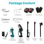 4 in 1 Cordless Pruning Shear and Electric Chainsaw With Max 5.5FT Extension Poles 4Ó/6Ó Pole Saw SK5 Blade Brushless Pruning Shear With 2Pcs 3.0Ah Ba