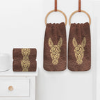 Baha Ranch Tooled Donkey Set of 4 Kitchen Dish Towels Made in America — product image