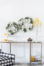 Two Tiered Round Wooden Tray with Farmhouse Style - White
