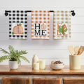 VHC Fall Harvest Kitchen Towel Set of 3 | Pumpkin, Home & Fall Buffalo Check Tea Towels — product image