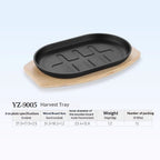 Cast Iron Griddle Generous Size Teppanyaki Oblong Steak Frying Pan Oval Cast Iron Teppanyaki Plate