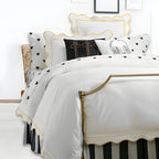 400TC Cotton Scallop Embroidery & Border Sateen Solid Duvet Cover Set