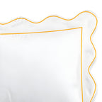 400TC Cotton Scallop Embroidery & Border Sateen Solid Duvet Cover Set