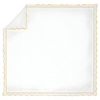400TC Cotton Scallop Embroidery & Border Sateen Solid Duvet Cover Set