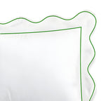 400TC Cotton Scallop Embroidery & Border Sateen Solid Duvet Cover Set