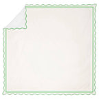 400TC Cotton Scallop Embroidery & Border Sateen Solid Duvet Cover Set