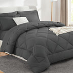 Hampton Ridge 7 Pc Comforter Set Bed in a Bag - Dark Grey