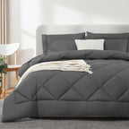Hampton Ridge 7 Pc Comforter Set Bed in a Bag - Dark Grey