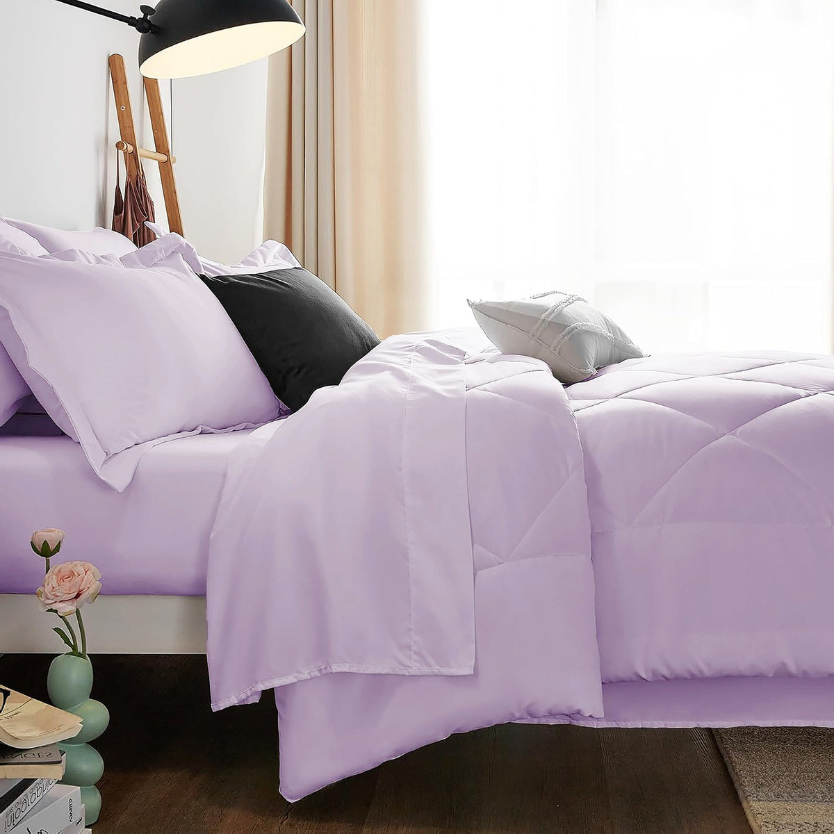 Hampton Ridge 7 Pc Comforter Set Bed in a Bag - Light Purple