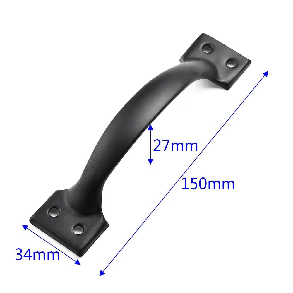 Hardware Iron Art Pull Garage Gate Door Handle Black Cast Iron Furniture Hardware Home Shed Garage For Sliding Barn Door Pull Black, Farmhouse, C — product image