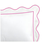 400TC Cotton Scallop Embroidery & Border Sateen Solid Duvet Cover Set