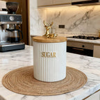 3-Piece Deer Head Ceramic Storage Jar Set with Base