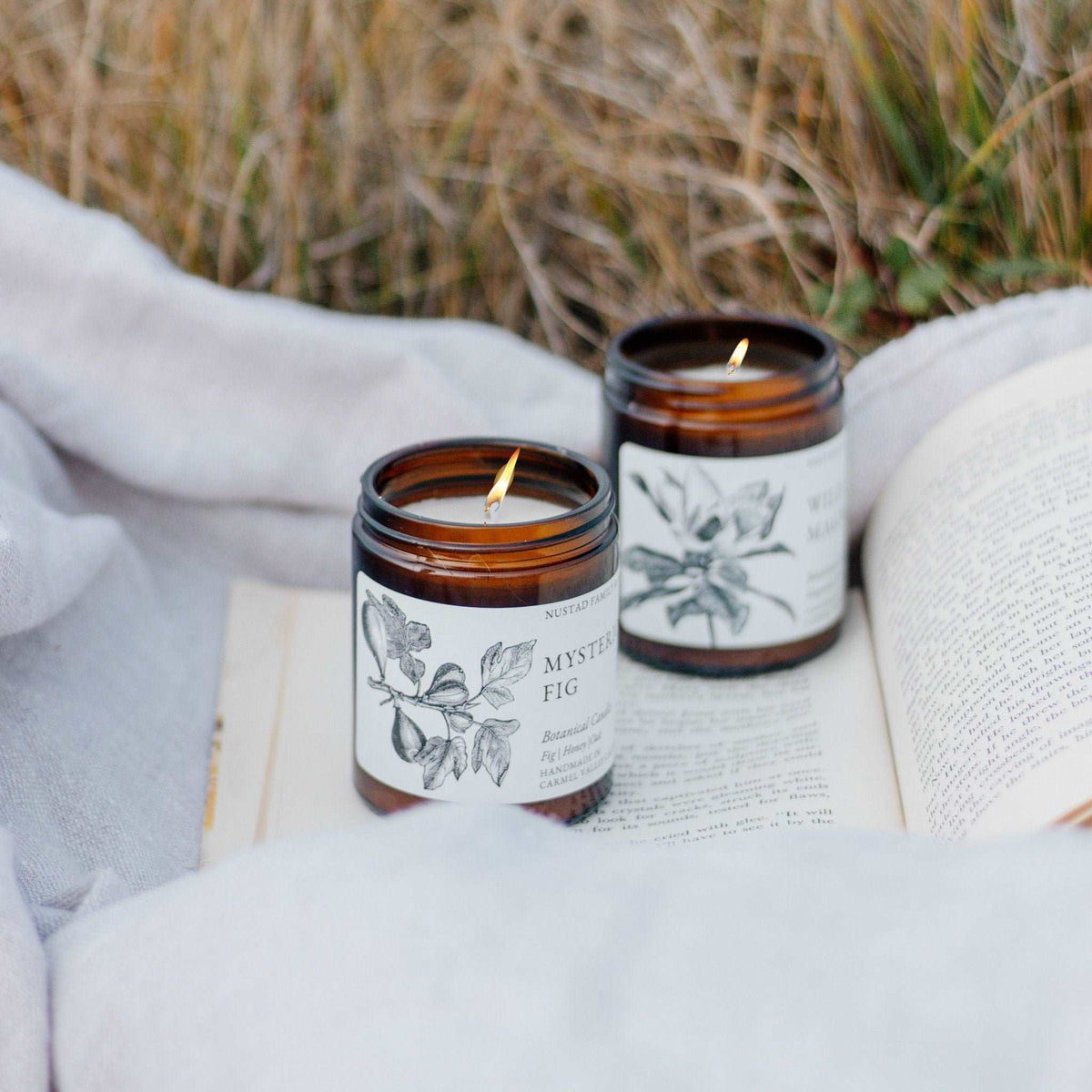 Hand-Poured Soy Candles – Garden-Inspired Scents | Amber Glass Jars