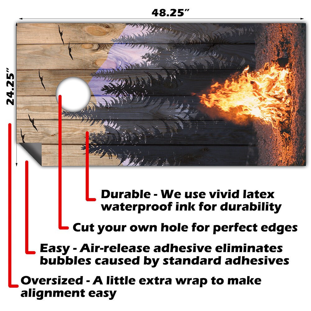 Campfire - Cornhole Board Wrap - Set of 2
