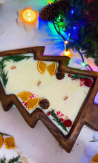 Large Christmas Tree Wooden Dough Bowl Scented Candle – Handcrafted Soy Wax Holiday Decor & Gift — product photo 6