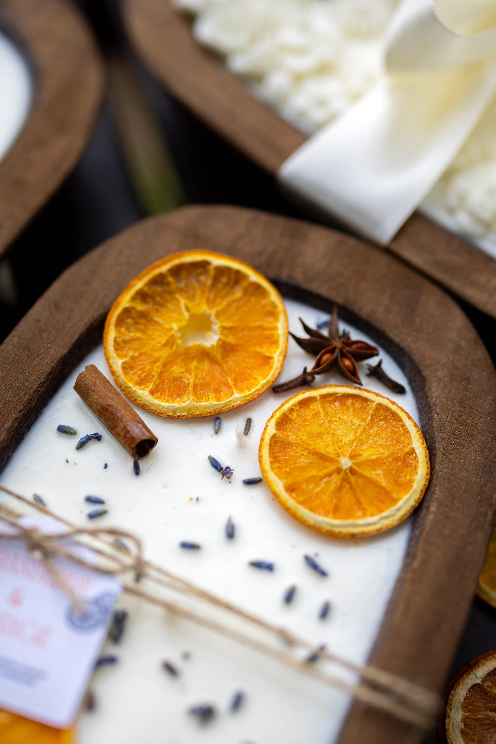 Farmhouse Fruit Scented Soy Candle in Orange Dough Bowl - Mother's Day Gift — product photo 2