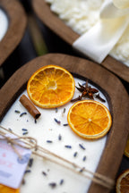 Farmhouse Fruit Scented Soy Candle in Orange Dough Bowl - Mother's Day Gift — product photo 2