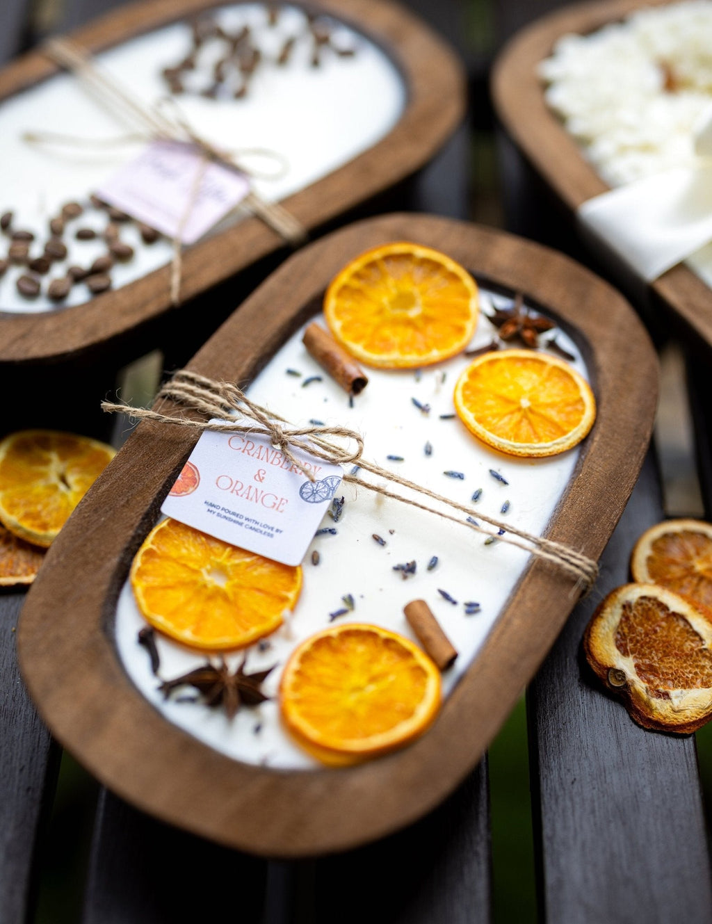 Farmhouse Fruit Scented Soy Candle in Orange Dough Bowl - Mother's Day Gift — product photo 6