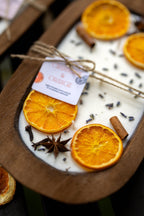 Farmhouse Fruit Scented Soy Candle in Orange Dough Bowl - Mother's Day Gift — product photo 3