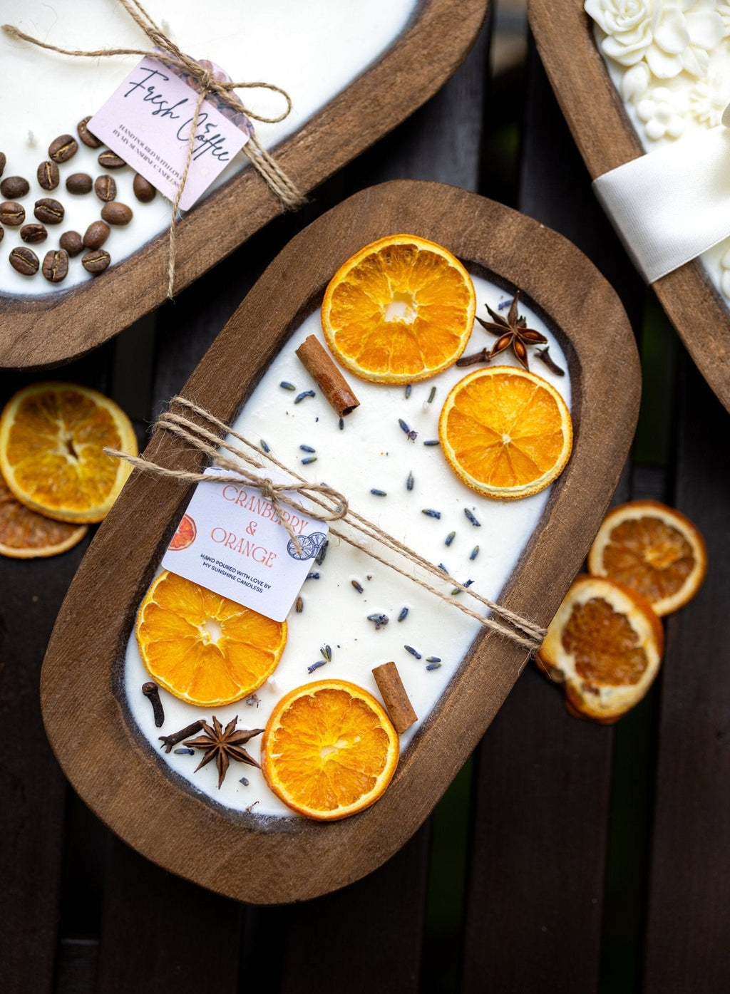 Farmhouse Fruit Scented Soy Candle in Orange Dough Bowl - Mother's Day Gift — product photo 9