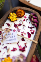Summer Rose Farmhouse Soy Candle | Triple Wick Dough Bowl | Wood Wick Candle — product photo 3