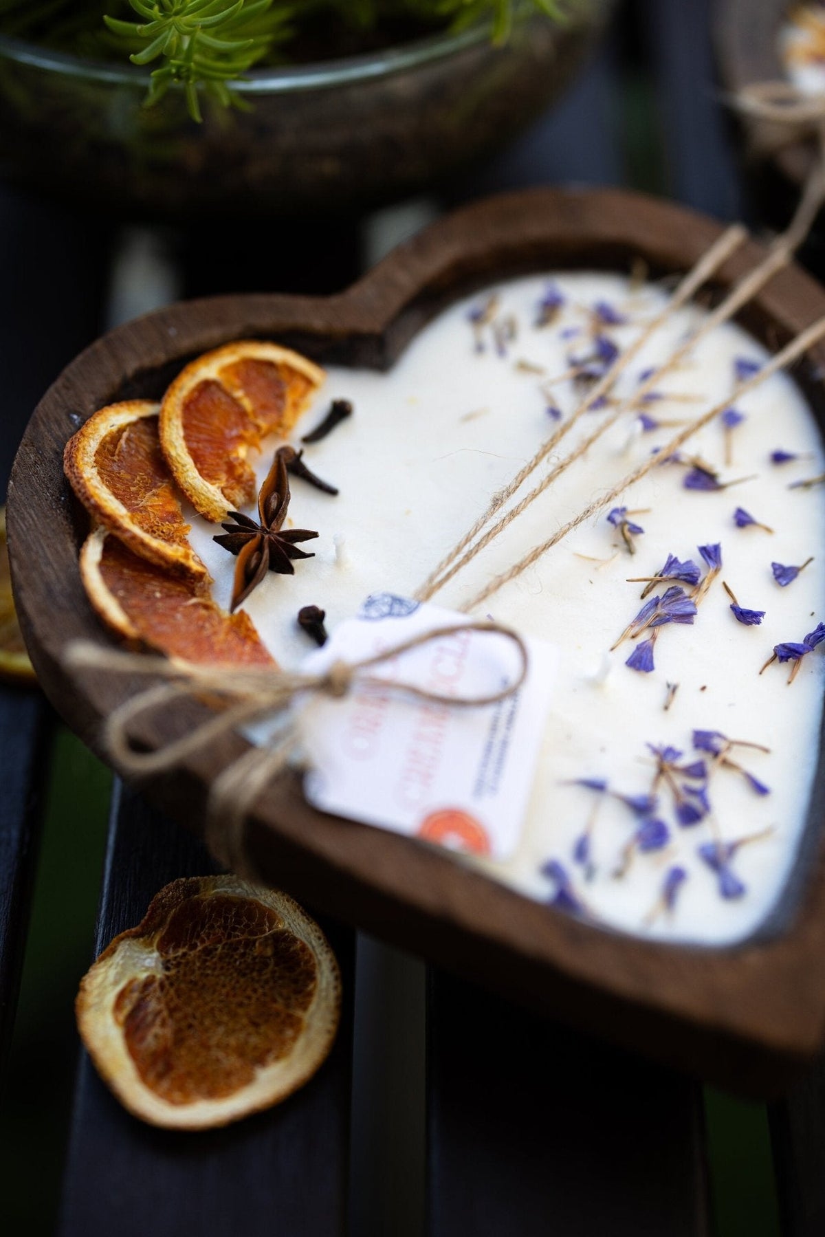 Heart-Shaped Orange Soy Candle with 3 Cotton Wicks for Special Occasions — product photo 3