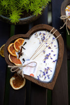Heart-Shaped Orange Soy Candle with 3 Cotton Wicks for Special Occasions — product photo 1