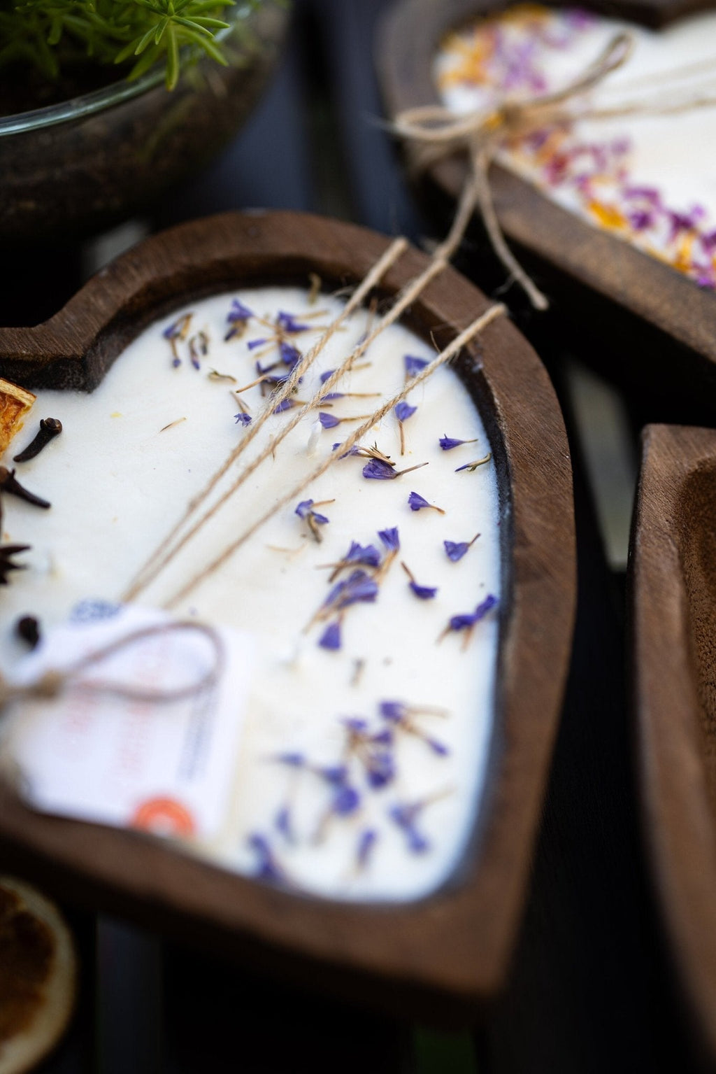 Heart-Shaped Orange Soy Candle with 3 Cotton Wicks for Special Occasions — product photo 2