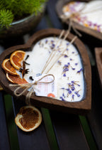 Heart-Shaped Orange Soy Candle with 3 Cotton Wicks for Special Occasions — product photo 6