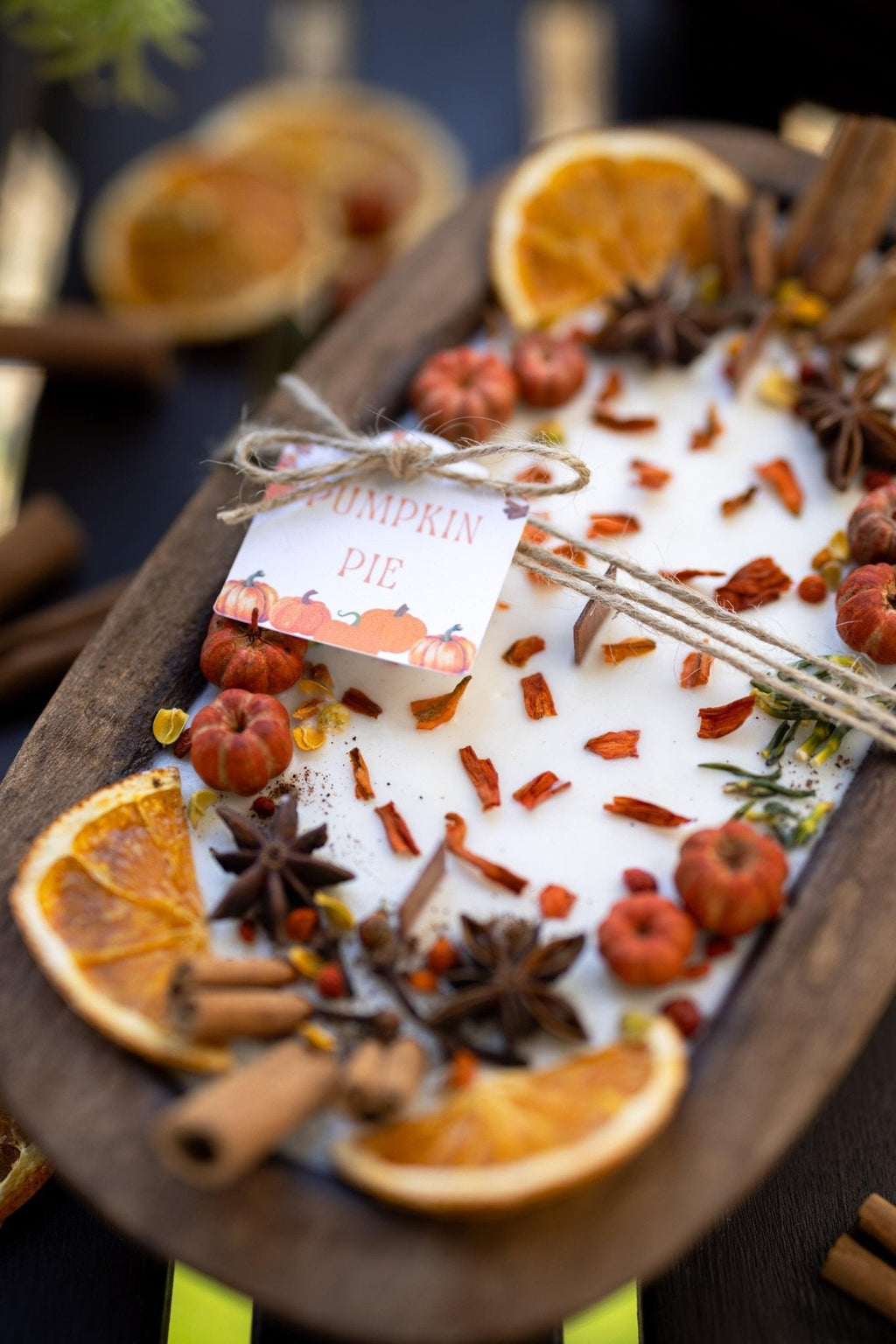 Large Wooden Pumpkin Candle – Autumn Season Home Decor — product photo 5