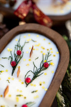 Festive Holiday Wood Dough Bowl Candle — product photo 6
