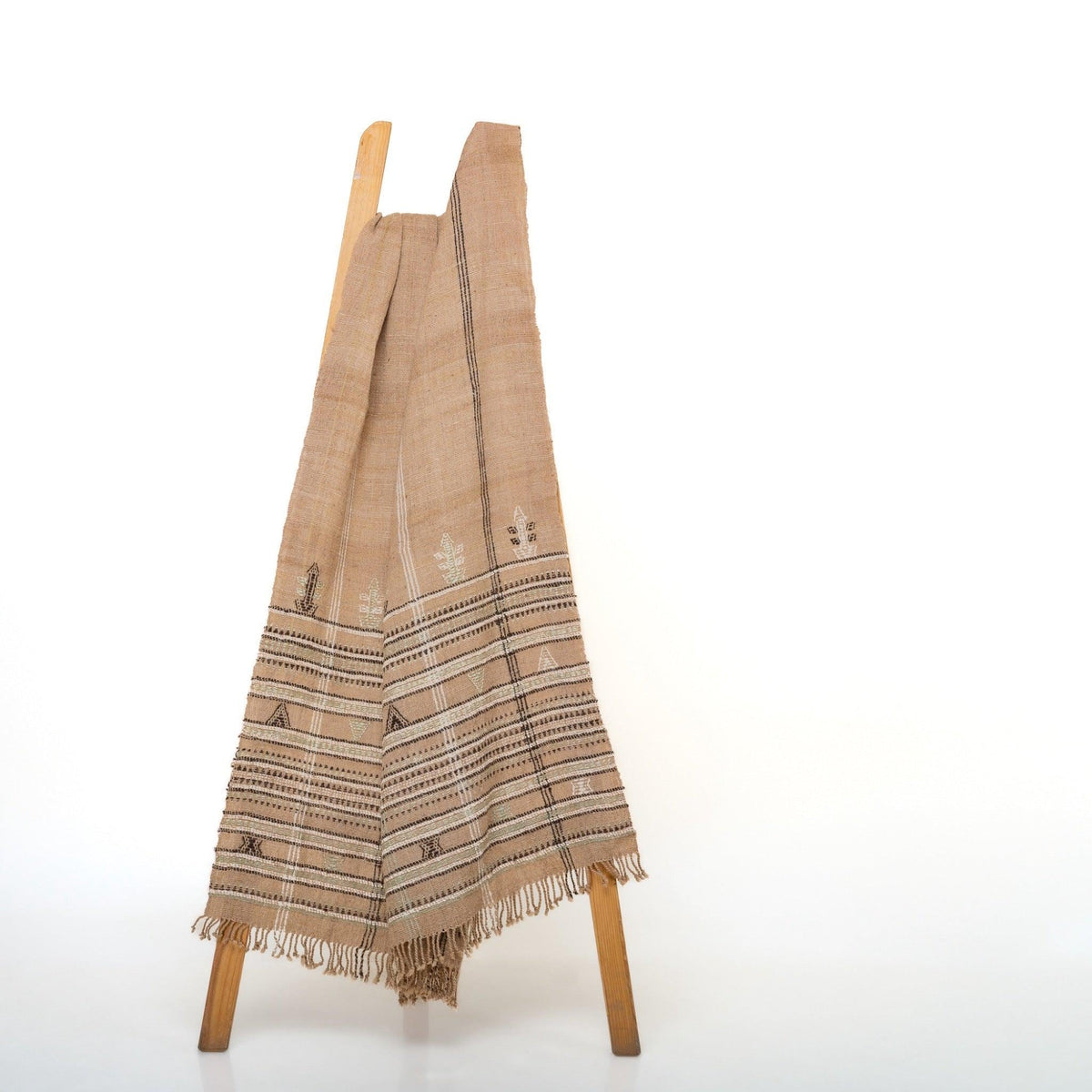 Rust Orange Indian Wool Throw Blanket, Handwoven Sofa Coverlet with Heritage Bedroom Layer - RUBY
