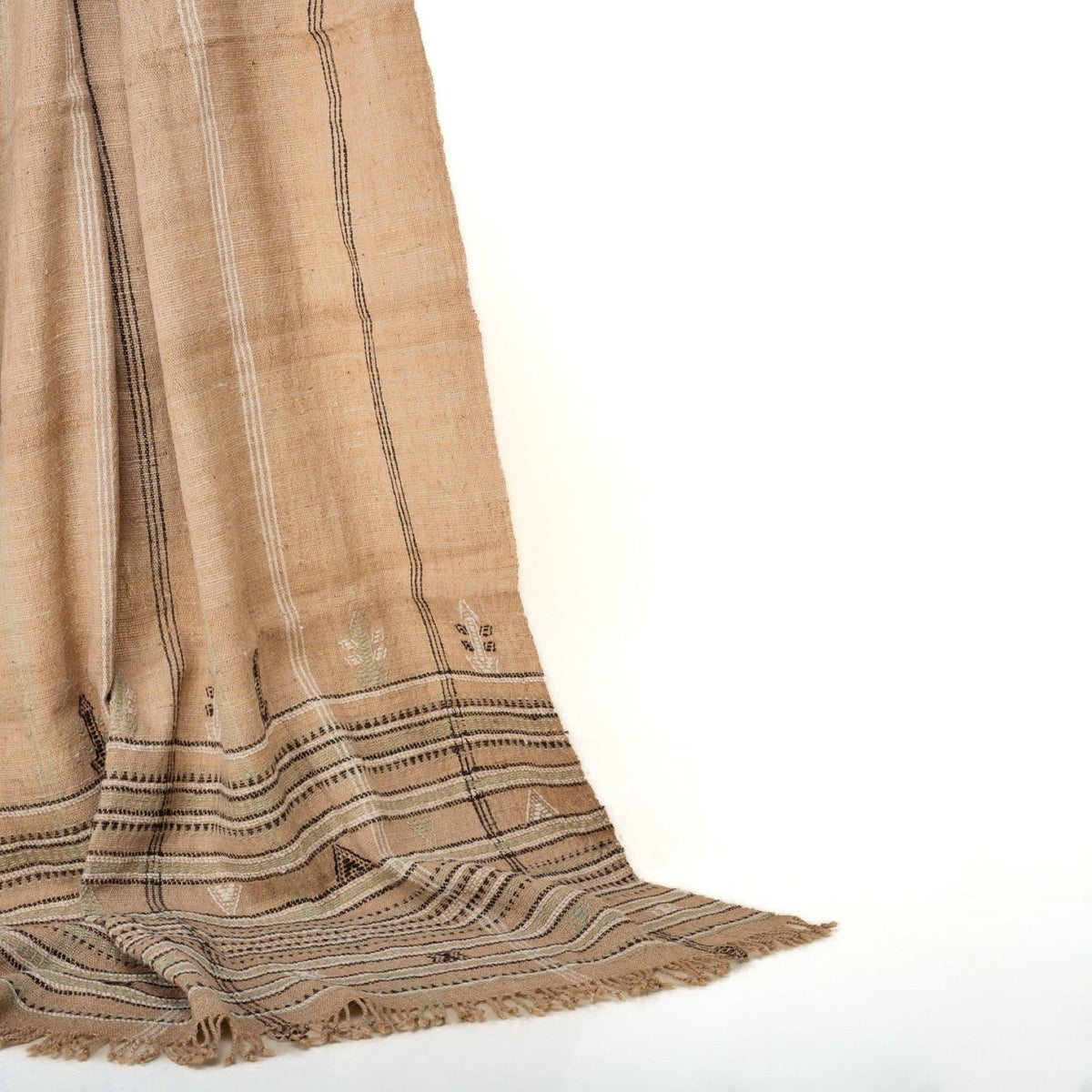Rust Orange Indian Wool Throw Blanket, Handwoven Sofa Coverlet with Heritage Bedroom Layer - RUBY