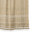 Tan Beige Indian Wool Throw Blanket, Handwoven Sofa Coverlet with Farmhouse Bedroom Layer - JASPER