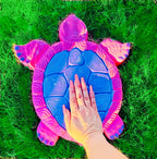 2x Bundle Garden Turtle Stepping Stones Garden Pathway Stepping Stone Outdoor Yard Decoration Cement Paver Lawn and Patio Ornament Bundle