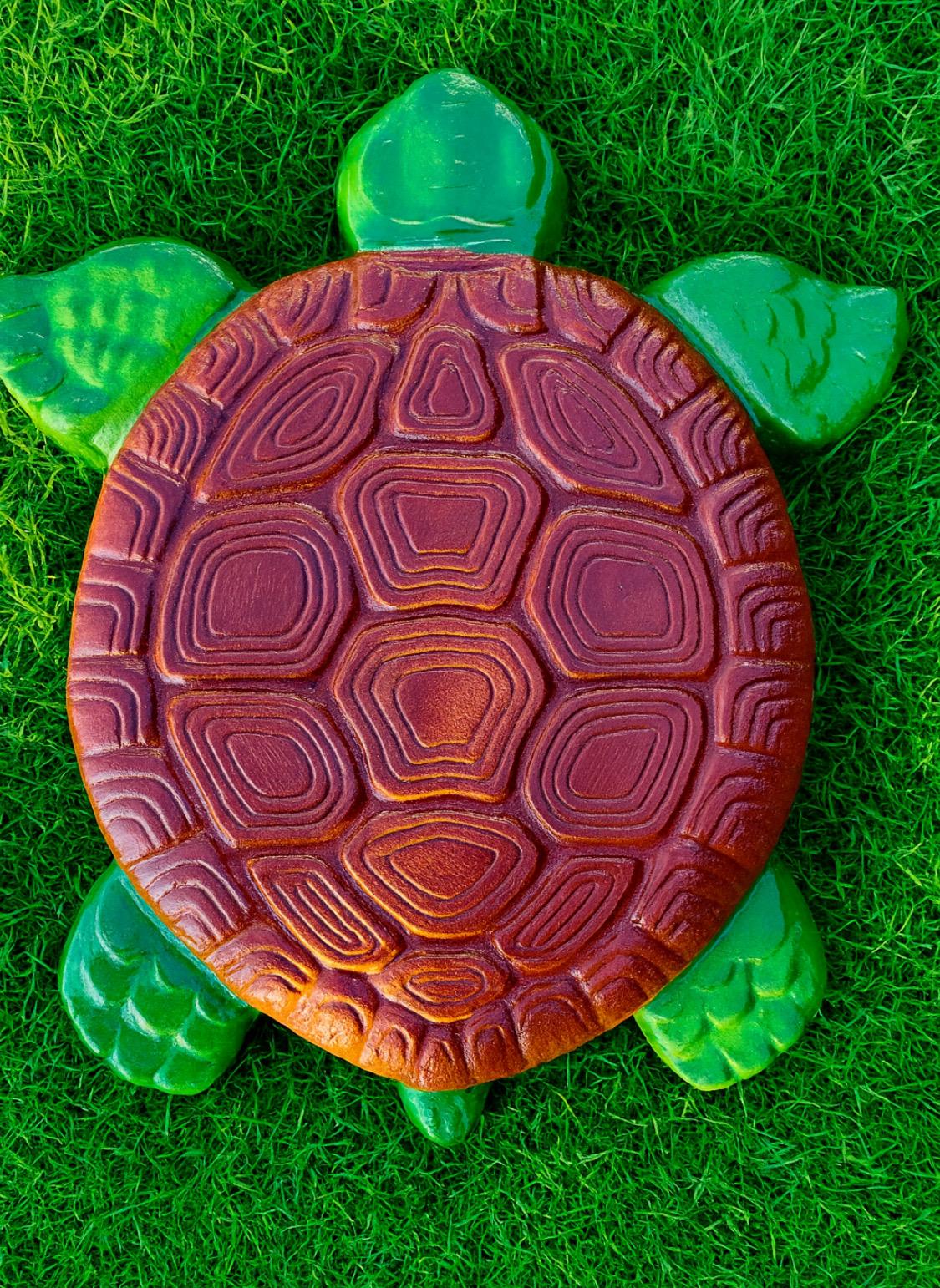 2x Bundle Garden Turtle Stepping Stones Garden Pathway Stepping Stone Outdoor Yard Decoration Cement Paver Lawn and Patio Ornament Bundle