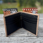 Handmade Tooled Leather Western Wallet, Seed Bead Buckstitch Bi-Fold
